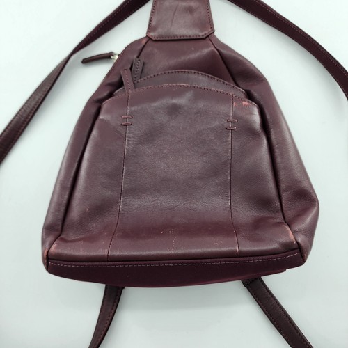 Wilsons Leather Pelle Studio Leather Mini Backpack Purse Zip Pockets Purple - Picture 3 of 8