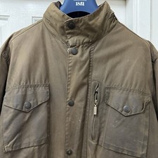 Vintage Barbour Sapper Wax Cotton Biker Quilted Winter Waterproof Jacket Men’s L
