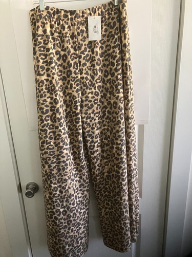 Womens Elastic Waist Wide Flared Leg Trouser Pant New Size 1X, Comfy, Oversized - Picture 5 of 5