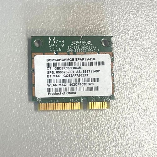 OEM Broadcom Wireless PCI-e WiFi Card BT WLAN BCM94313HMGB 600370-001 598711-001 - 第 4/4 張圖片