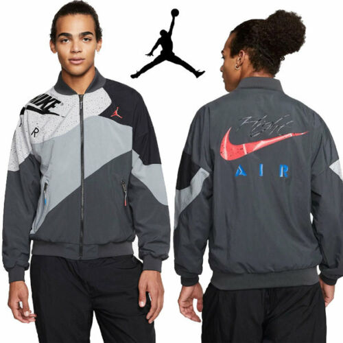 Nike Air Jordan IV 4 Retro Legacy Lightweight Jacket Black Grey Cement Red Men M