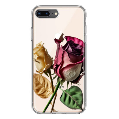 For Apple iPhone 7/8 Plus Shockproof Hybrid Case, Dried Roses Red Yellow