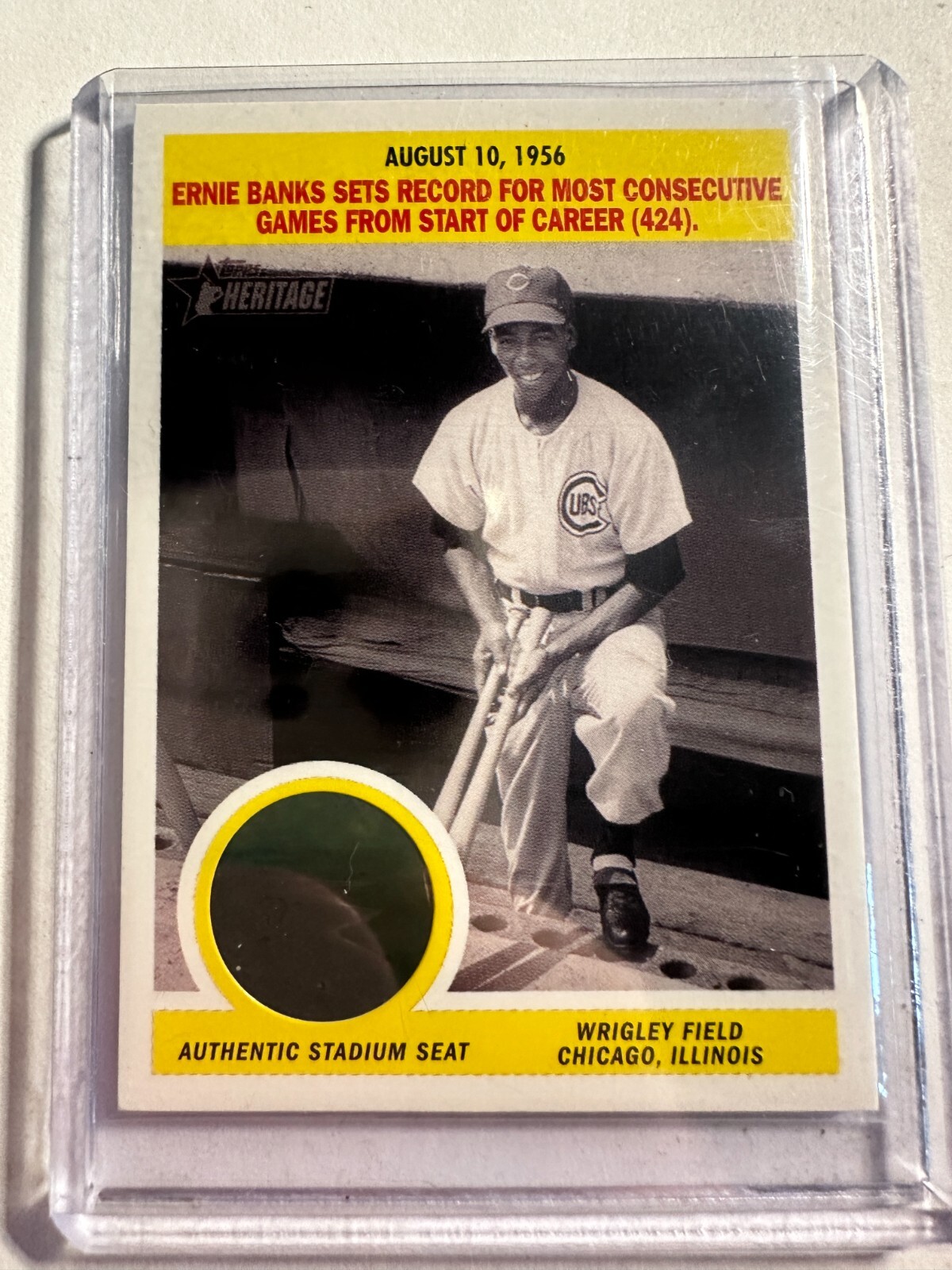 K90,734 - 2005 Topps Heritage Flashbacks Seat Relics #EB Ernie Banks