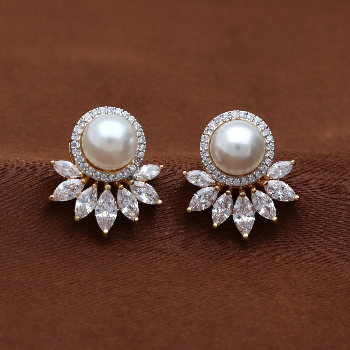 A+ Grade Cultured Freshwater Pearl Earrings December Cubic Zirconia 14K Gold-Fill A+ Grade Cultured Freshwater Pearl Earrings December Cubic Zirconia 14K Gold-Fill
