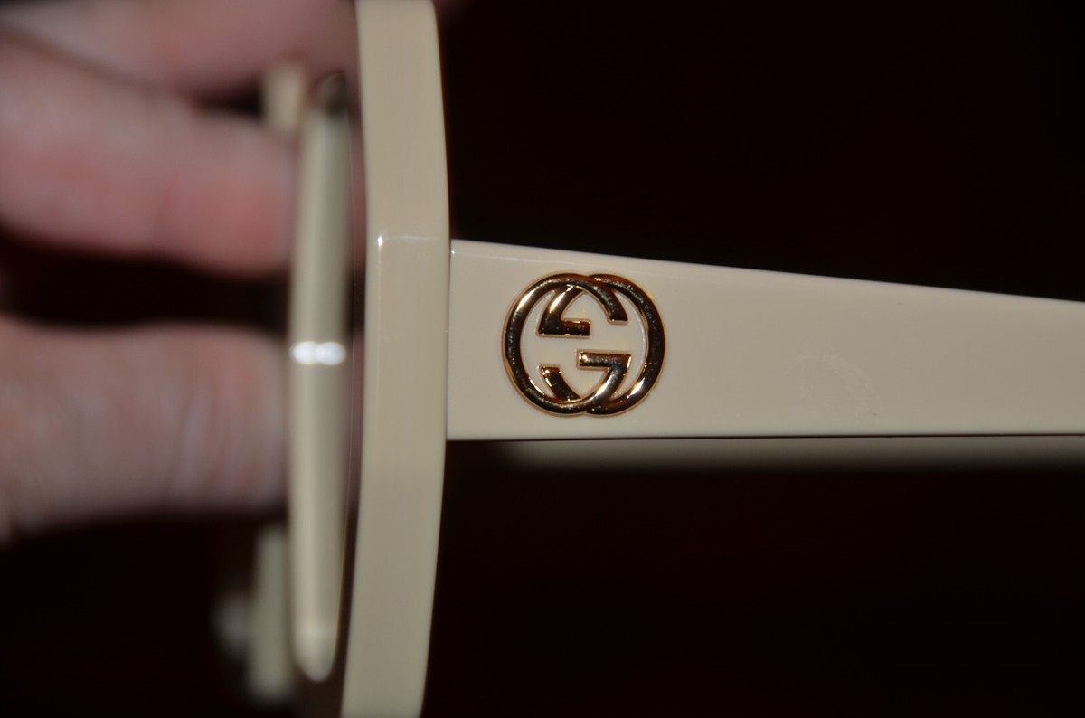RARE GUCCI IVORY HEXAGON DOUBLE G ITALY GEOMETRIC OVERSIZED SUNGLASSES GG0772S RARE GUCCI HOLLYWOOD FOREVER IVORY HEXAGON ITALY GEOMETRIC  main image 3