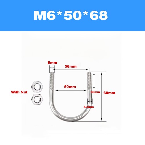 304 SS U-Screw / U-Bolt / U-Clamp / Pipe Clamp Fixing Clip M6M8M10M12M16 - Picture 23 of 97