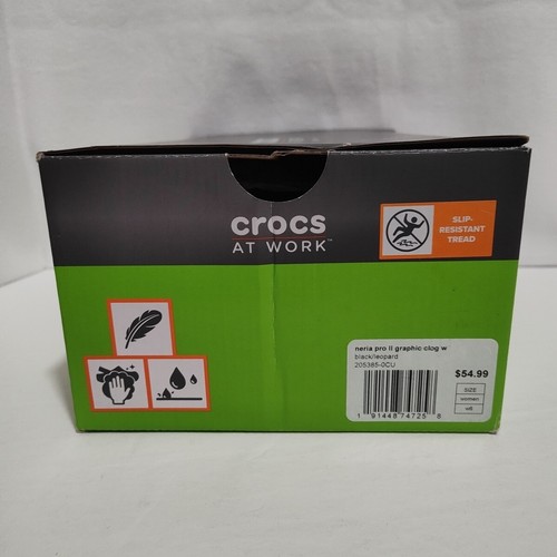 Crocs Women’s Slip Resistant Shoes - Neria Pro II Graphic Clogs - Size 6 - Picture 8 of 8