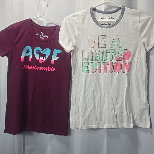 Abercrombie Kids Girls 13/14 Lot Of 2 Short Sleeve Tshirts Burgundy White...