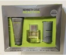 Kenneth Cole Reaction 3 PC Gift Set-1.7 oz EDT Spray 3.4 oz A/S/Balm 2.6 oz Deo