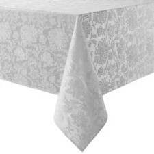 new Holiday Medley SILVER / GRAY Damask 60x144 inch Tablecloth Seats 12 to 14