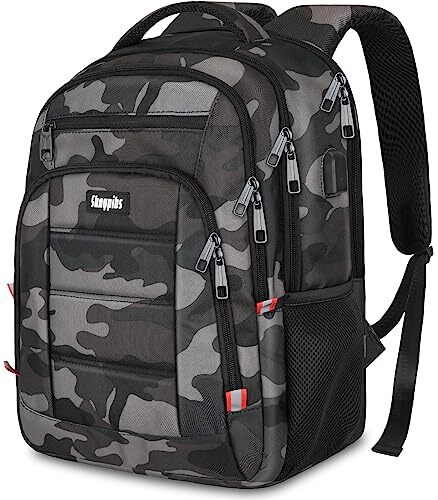 Backpack for Men Women, School Backpack with USB Charging 15.6 A5-camouflage