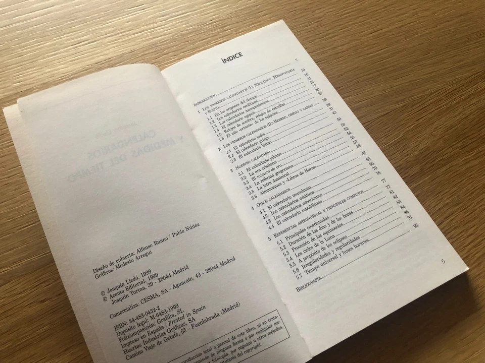 Libro Book CALENDARIOS y MEDIDAS del TIEMPO - Joquín Lledó - Español - Imagen 2 de 3