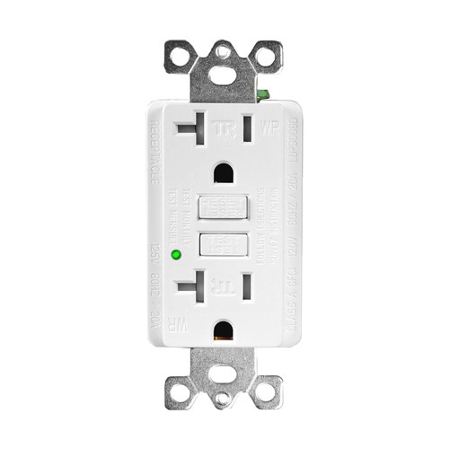 10 PK 20A GFCI Presa Resistente alle Intemperie TR WR Presa da Parete con LED Autotest - Foto 4 di 12