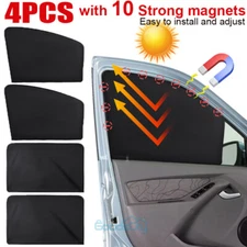4PCS Magnetic Car Side Front & Rear Window Sun Shade Cover Shield UV Protection 