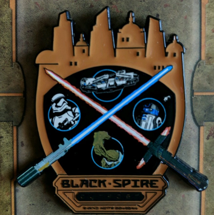 DISNEY STAR WARS GALAXY'S EDGE BLACK SPIRE OUTPOST CROSSED LIGHTSABER PIN