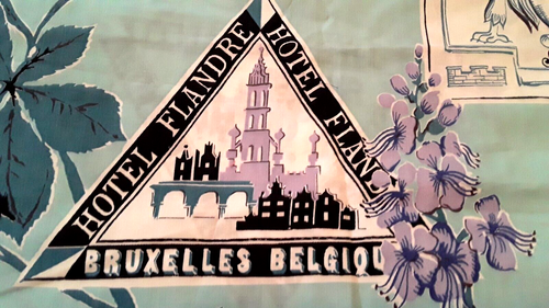 Bon Voyage A Regulated Cotton Fabric Vtg Travel Hotel Logo "Never Misbehaves" - Picture 7 of 13