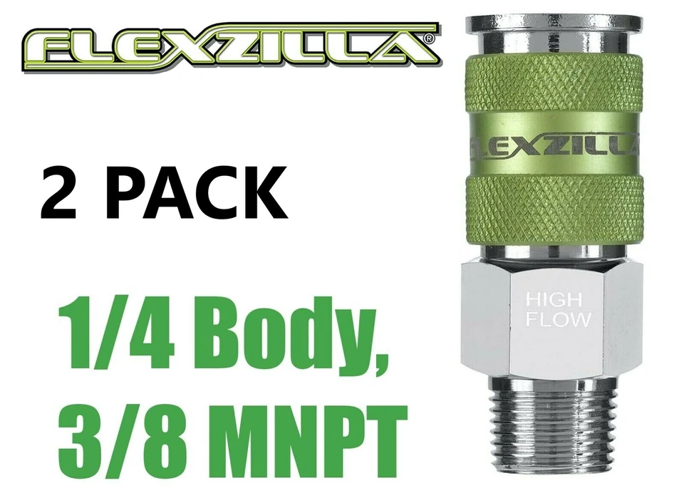 LEGACY MANUFACTURING 2 LEGACY FLEXZILLA PRO HIGH FLOW AIR HOSE QUICK COUPLER'S 3/8" MNPT A53626FZ
