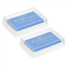 Craft Ink Pads for Stamps, 2 Pcs Washable Finger Print Ink Pad Square, Sky Blue