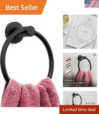 Matte Black Towel Ring - Stainless Steel Wall Mounted Hand Towel Holder for B...