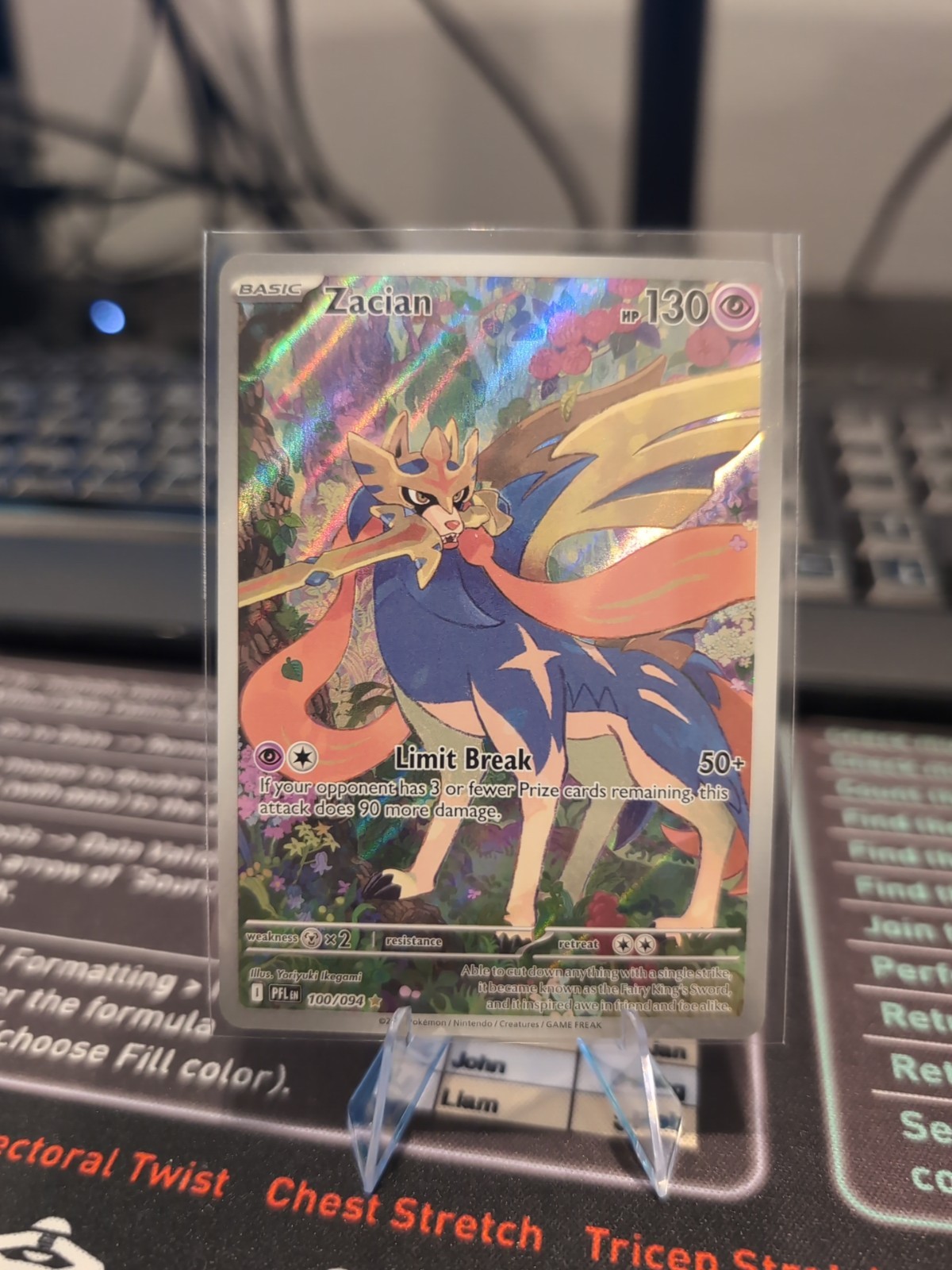 Zacian 100/094 Me02: Phantasmal Flames Holo