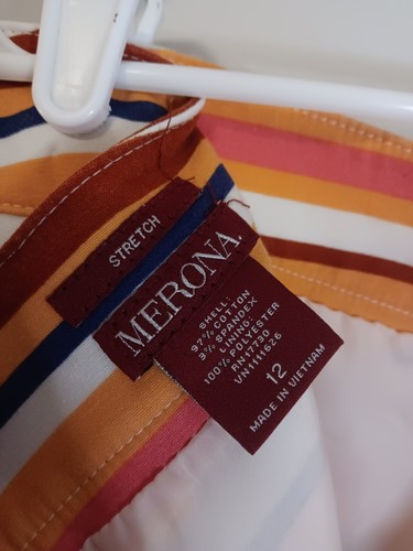 Merona Stripped Stretch Skirt Size 12 With Pockets - Picture 3 of 4