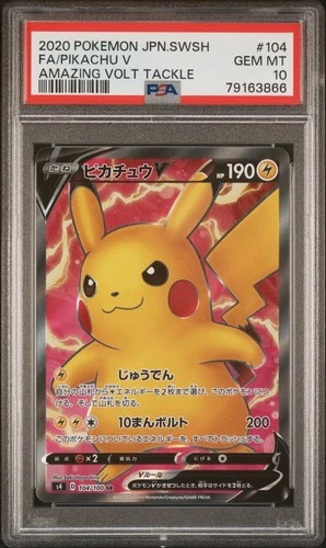Pikachu V Japanese Amazing Volt Tackle Full Art 104/100 PSA 10 Gem Mint