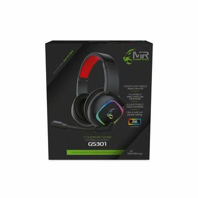MediaRange MRGS301 Headphones/Headset Wired Head-Band Gaming Black, Red ~E~