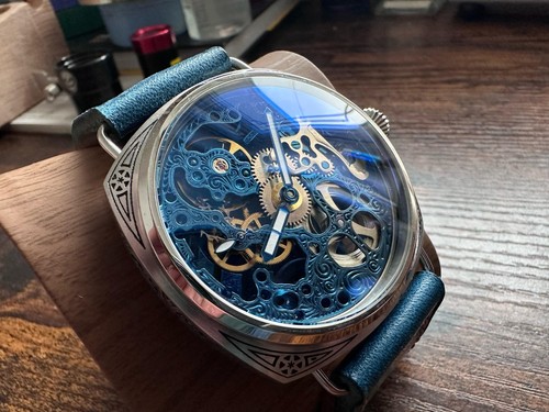 bespoke Skeleton watch Handmade strap - Picture 6 of 14