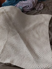 new handmade crochet baby blanket White