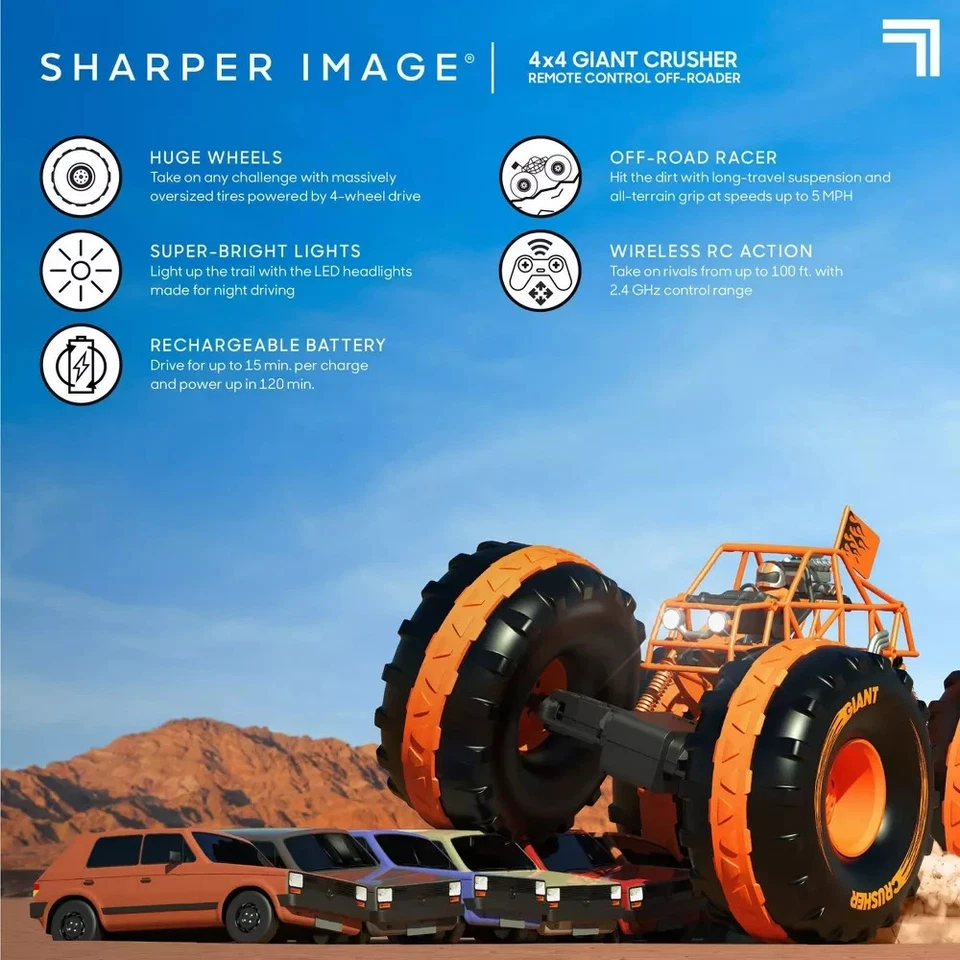Sharper Image 4x4 Giant Crusher Remote Control 4WD Off- Road Monster Truck New - Image 4 of 4
