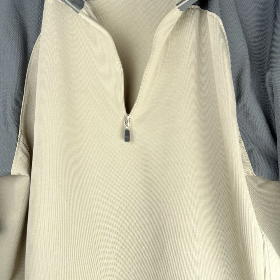 Fox Racing Mens 1/4 Zip Mock Neck Polo T Shirt Size XL Dark Gray & Beige - Image 3 of 4