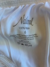 NEW VTG Panty SZ 6 White Nylon Pettipants Shiny Long bloomers Underwear