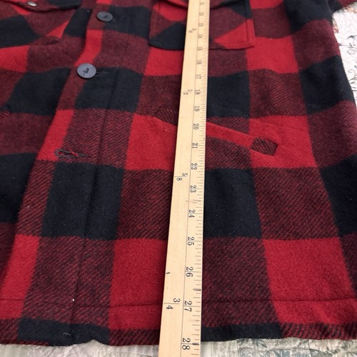 Vintage Pendleton Pure Virgin Wool Red Buffalo Plaid Mackinaw Jacket Mens XL - Picture 6 of 8
