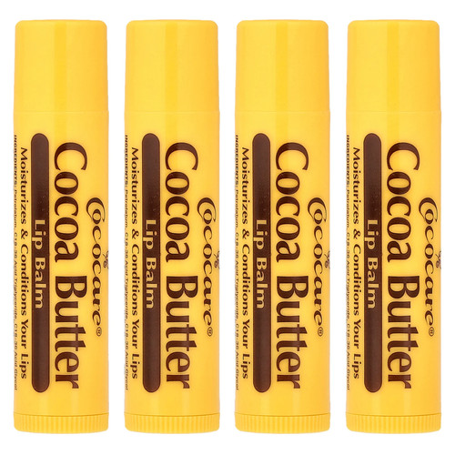 Cocoa Butter Lip Balm, 4 Pack, 0.15 oz (4.2 g) Each