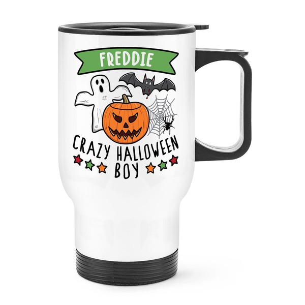 Personalisiert VerrüCkte Halloween Jungen Reisetasse Tasse Griff Gruselig KüRbis-image