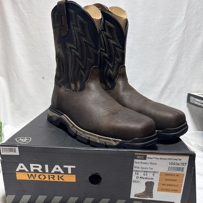 Ariat Work Men's Rebar Flex Western size 10 Composite Toe dark Brown/ Black