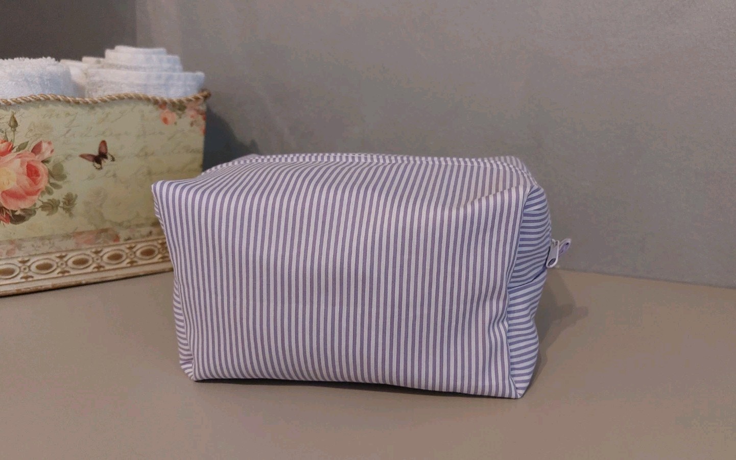 Neuleben Beauty Case In Tela Grigia | Trousse Da Viaggio 26x12x16 Cm