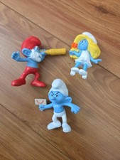 Smurfs Figures Mixed Lot Of 3 McDonalds Peyo Grouchy Papa Smurfette 2011 2013