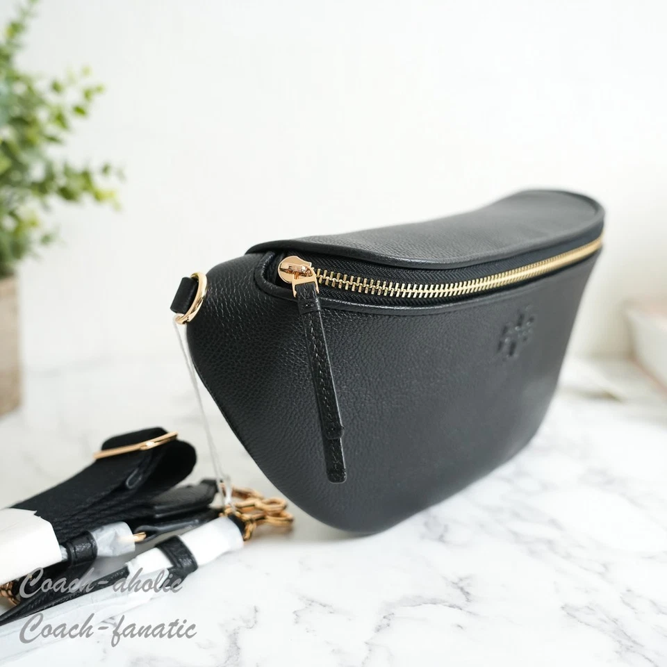 Riñonera Tory Burch Thea de cuero granulado negro 165917 nueva con etiquetas Foto 4 de 4