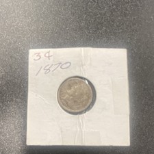 1870 US Three Cent Nickel Coin Uncertified 3C Denomination Nickel Composition