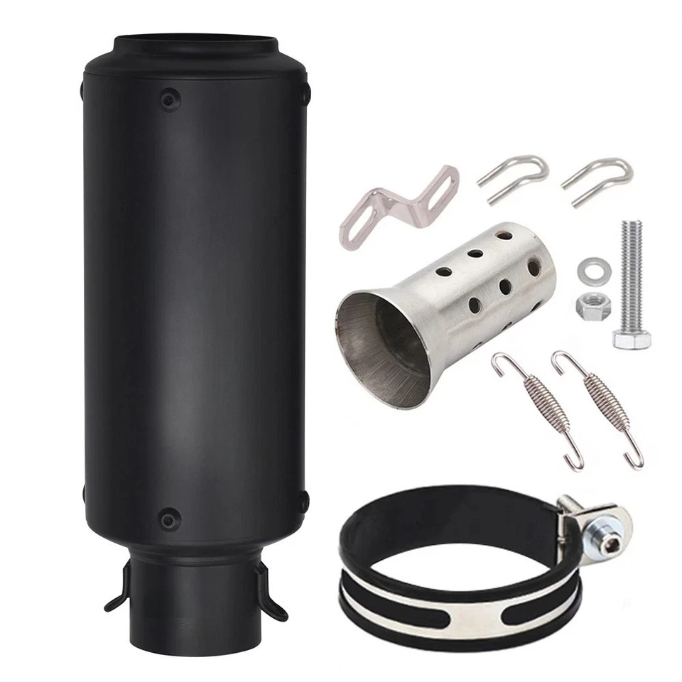 Slip on 51mm 2" Universal Moto Silenciador Escape Tubo Puntas Traseras Negro Foto 2 de 4