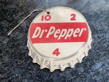 DR. PEPPER FAN PULL SODA SIGN MEASURES 7"  ALL ORIGINAL!