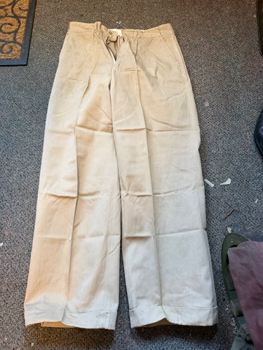 ORIGINAL WWII US ARMY EM NCO FIELD "KHAKI" SUMMER TROUSERS- SMALL 32X31