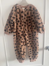 Girls Next Footless Animal Print Fluffy Fleece Sleepsuit All In One 12-18 Months
