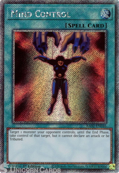 RA02-EN046 Mind Control : Platinum Secret Rare 1st Edition YuGiOh Card