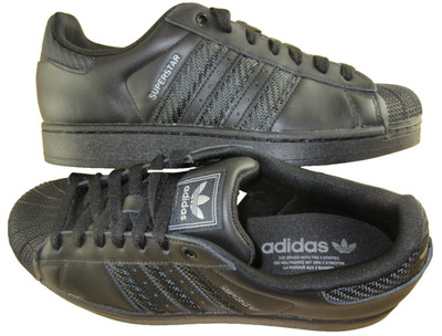 Adidas Men's Superstar II Leather Shoes Core Triple Black Size 8.5 NIB JG6344