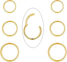 Small Gold Hoop Earrings: 14K Gold Plated Huggie Hoop Earrings for Cartilage Hel