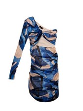 Pretty Little Thing Blue Abstract Print  Dress Uk 4