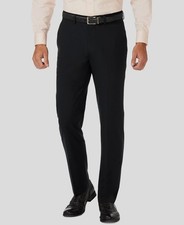 Haggar Men Black Slim-Fit 4-Way Stretch Trousers Dress Pants Size 30W 30L
