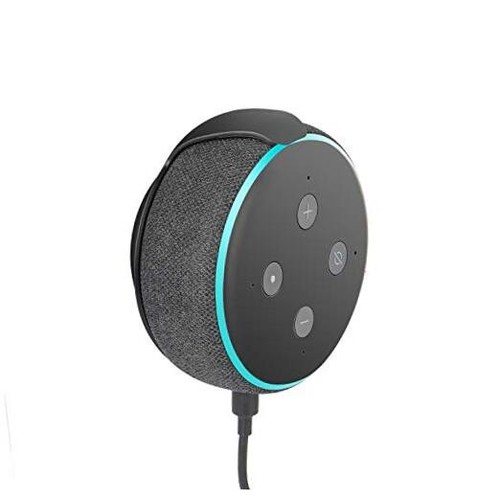 Echo Dot Wall Mount Holder for 3rd Generation, Built-in Cable Management Black